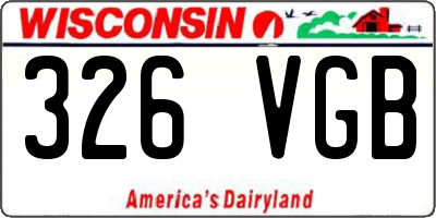 WI license plate 326VGB
