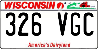WI license plate 326VGC
