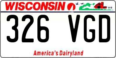 WI license plate 326VGD