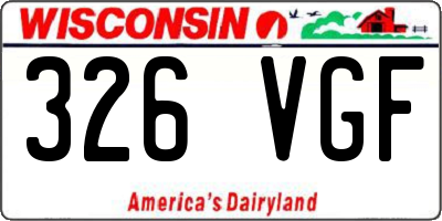 WI license plate 326VGF