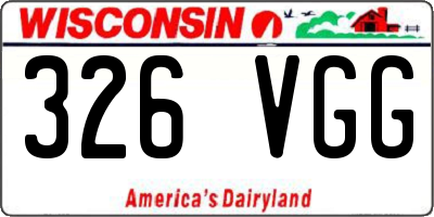 WI license plate 326VGG