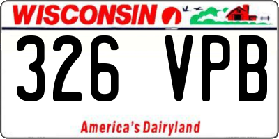 WI license plate 326VPB