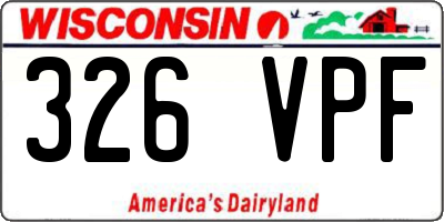 WI license plate 326VPF