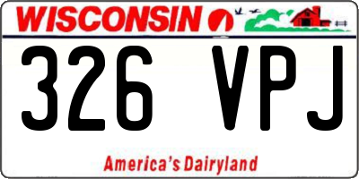 WI license plate 326VPJ