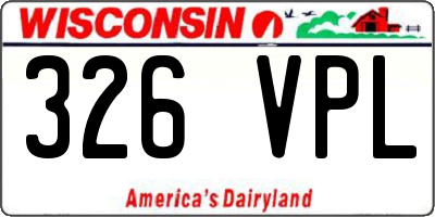 WI license plate 326VPL