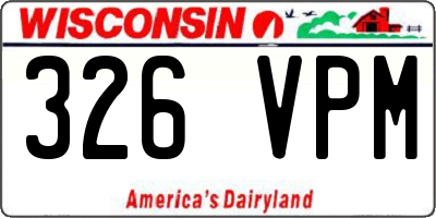 WI license plate 326VPM