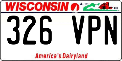 WI license plate 326VPN