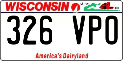 WI license plate 326VPO