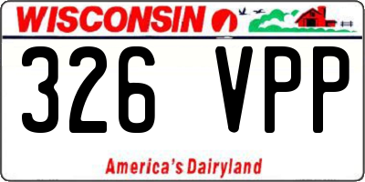 WI license plate 326VPP