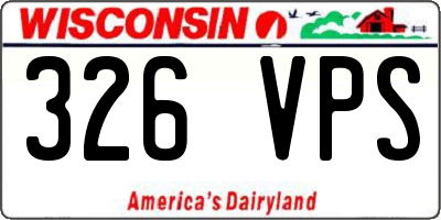 WI license plate 326VPS