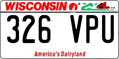 WI license plate 326VPU