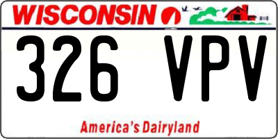 WI license plate 326VPV