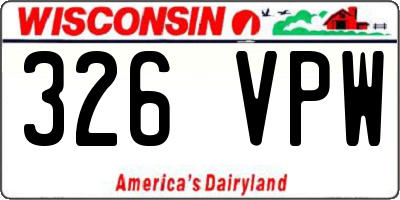 WI license plate 326VPW