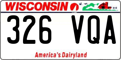 WI license plate 326VQA