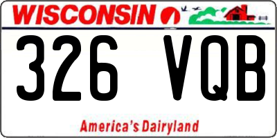 WI license plate 326VQB