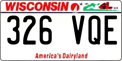 WI license plate 326VQE