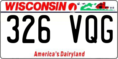 WI license plate 326VQG