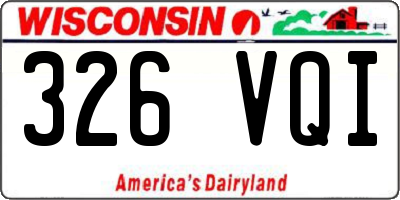 WI license plate 326VQI