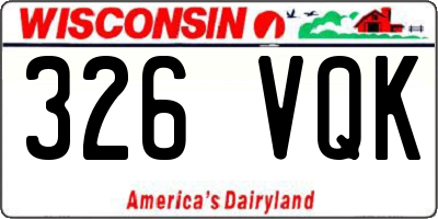 WI license plate 326VQK