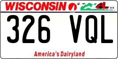 WI license plate 326VQL