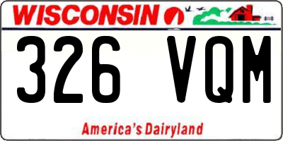 WI license plate 326VQM