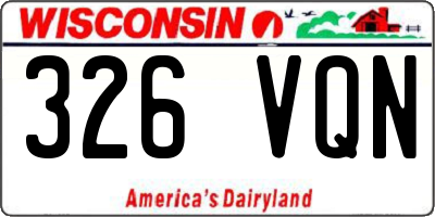 WI license plate 326VQN