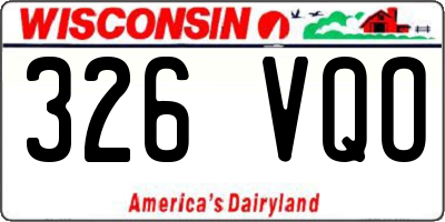 WI license plate 326VQO