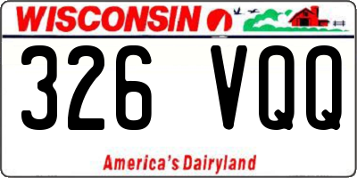WI license plate 326VQQ
