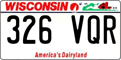 WI license plate 326VQR