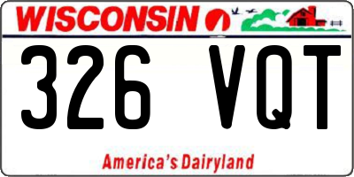 WI license plate 326VQT