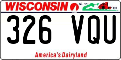 WI license plate 326VQU
