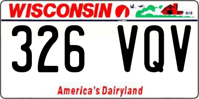WI license plate 326VQV