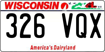 WI license plate 326VQX