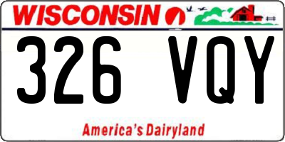 WI license plate 326VQY