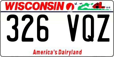 WI license plate 326VQZ