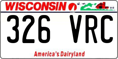 WI license plate 326VRC