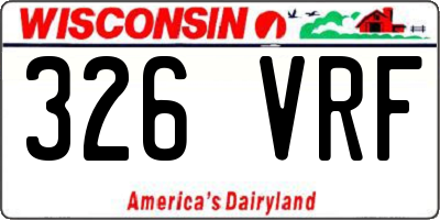 WI license plate 326VRF