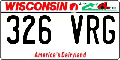 WI license plate 326VRG