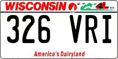 WI license plate 326VRI
