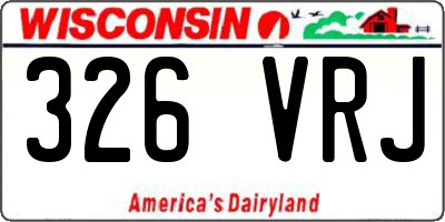 WI license plate 326VRJ