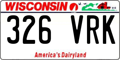 WI license plate 326VRK