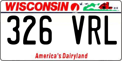 WI license plate 326VRL