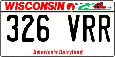 WI license plate 326VRR