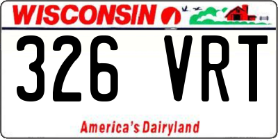 WI license plate 326VRT