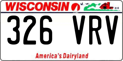 WI license plate 326VRV