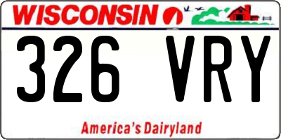 WI license plate 326VRY