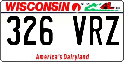 WI license plate 326VRZ