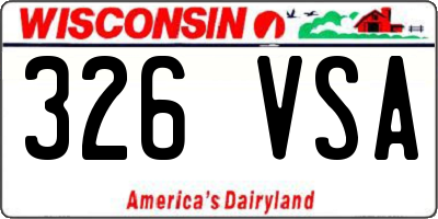 WI license plate 326VSA