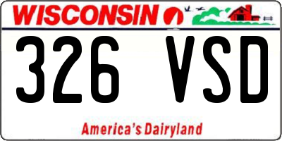 WI license plate 326VSD