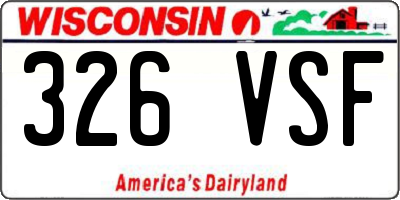 WI license plate 326VSF